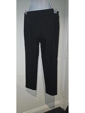 Krazy Larry - Black Paisley Jacquard Dress Pants 14 Stretch Pull On Slim Leg